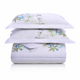 Spring Blooms Cotton Floral Embroidered Traditional Duvet Cover Set